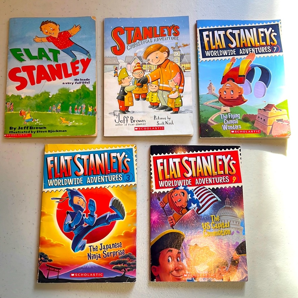 5 Flat Stanley Paperback Books